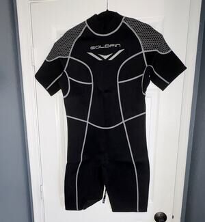 Goldfin Women’s 3mm Neoprene Shorty Wetsuit Back Zip XL Black/Gray
